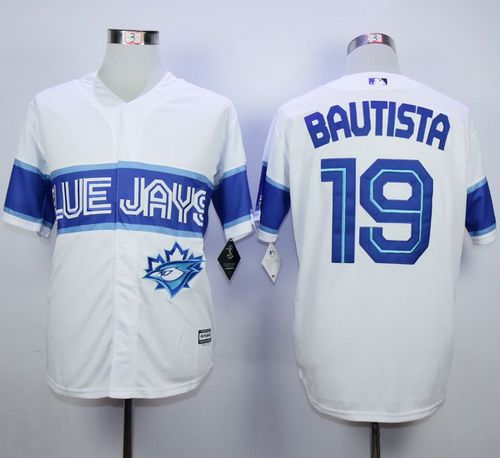 Blue Jays #19 Jose Bautista White Exclusive New Cool Base Stitched MLB Jersey
